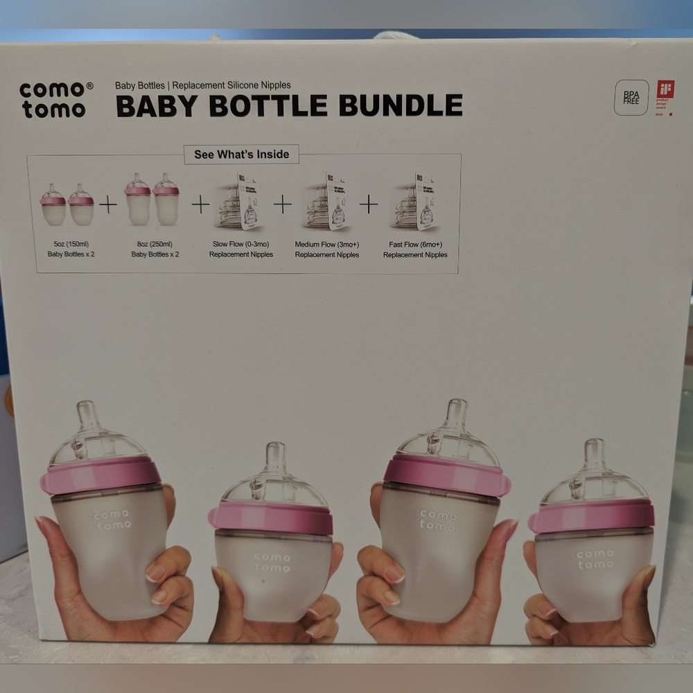 Comotomo baby bottle gift set - Pink
